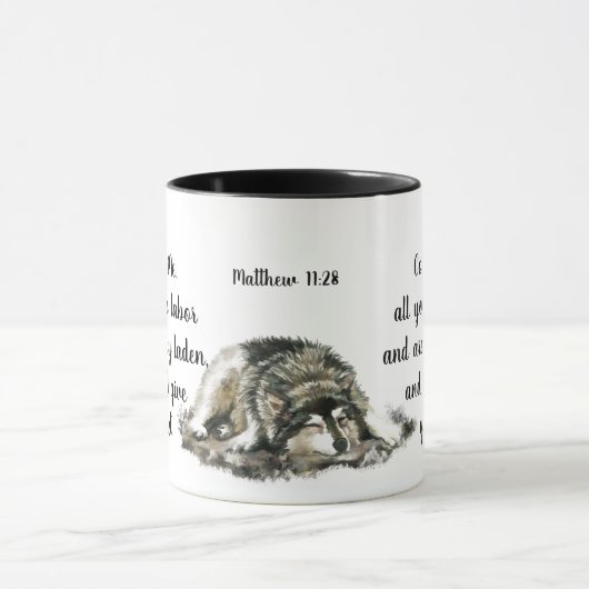 Inspiration, Schrift, Matthew Gib dir Erholung Tasse (Zentrum)