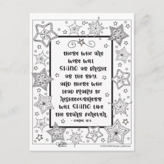 Inspiration Scripting Shine like Stars Coloring Postkarte
