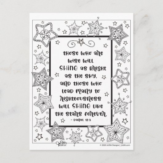 Inspiration Scripting Shine like Stars Coloring Postkarte (Vorderseite)