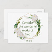 Inspiration Scripting White Roses Blume Postkarte (Vorne/Hinten)