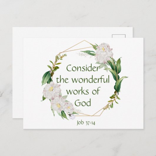 Inspiration Scripting White Roses Blume Postkarte (Vorne/Hinten)