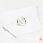 Inspiration Scripting White Roses Blume Runder Aufkleber (Umschlag)