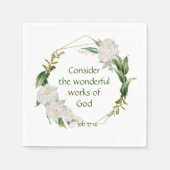 Inspiration Scripting White Roses Blume Serviette (Vorderseite)