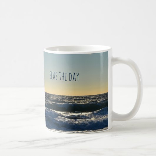 Inspiration "Seas the Day" Schöner Ozean Kaffeetasse (Rechts)