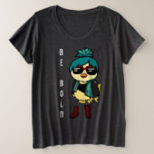 Inspiration, seien Sie kühne Kawaii Bird Illustrat Große Größe T-Shirt (Design vorne)