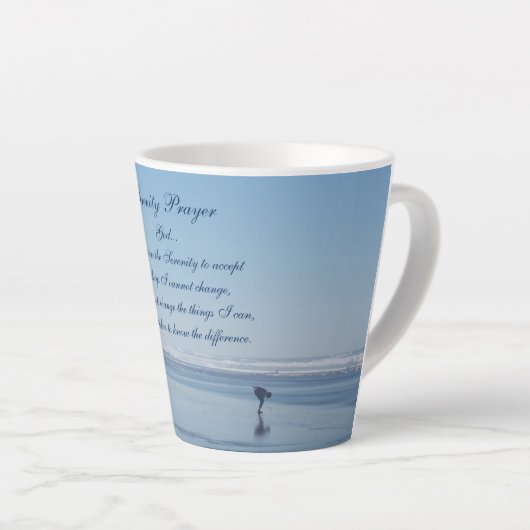 Inspiration Serenity Gebet Beach Walker Milchtasse (Rechte Ecke)