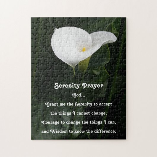 Inspiration Serenity Gebet Calla Lily Floral Puzzle (Vertikal)