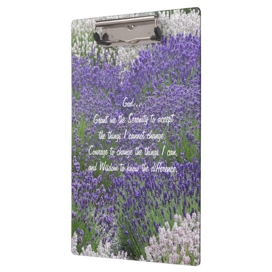 Inspiration Serenity Gebet Lavendel Garten Klemmbrett (Links)