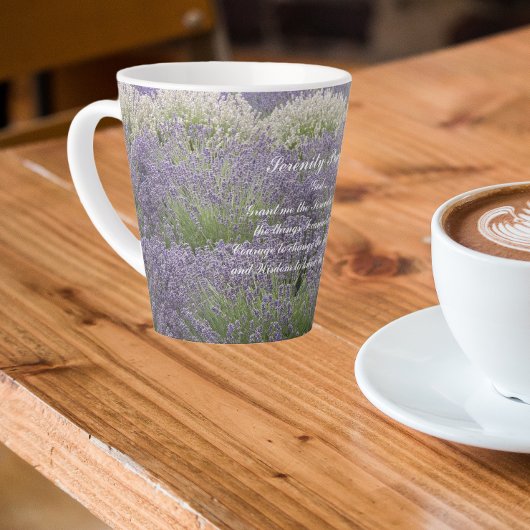 Inspiration Serenity Gebet Lavendel Garten Milchtasse