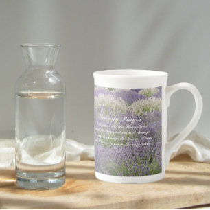 Inspiration Serenity Gebet Lavendel Garten Porzellantasse