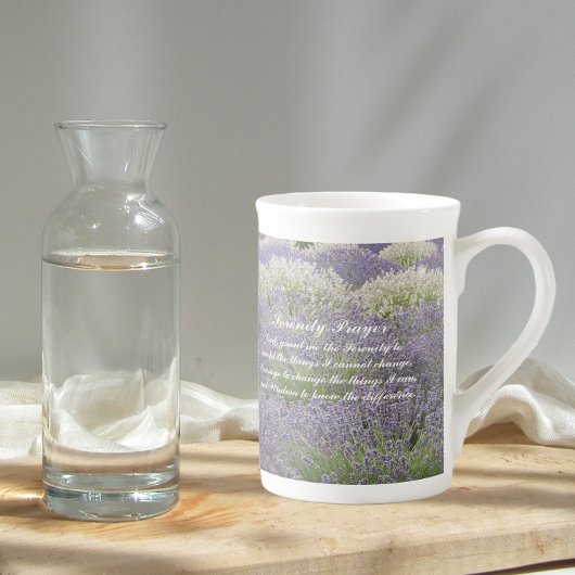 Inspiration Serenity Gebet Lavendel Garten Porzellantasse