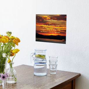 Inspiration Serenity Gebet Orange Sunset Foliendrucke