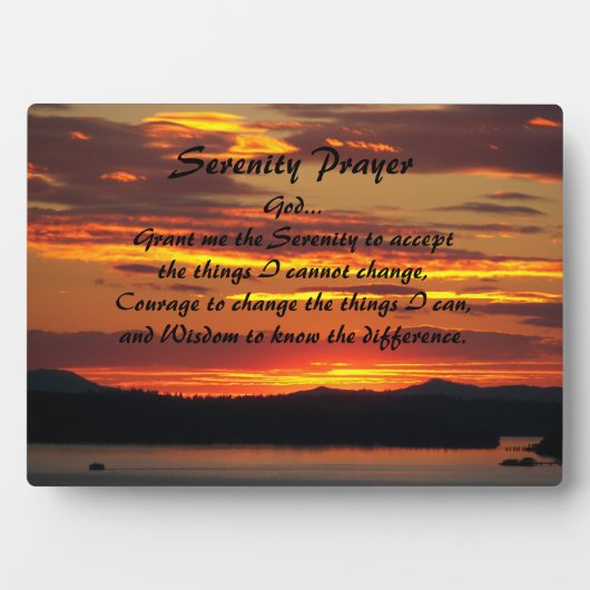 Inspiration Serenity Gebet Orange Sunset Fotoplatte (Vorderseite)