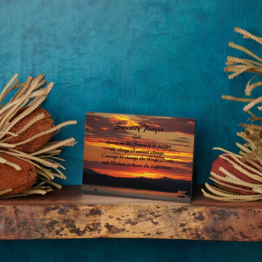 Inspiration Serenity Gebet Orange Sunset Fotoplatte (Seite)