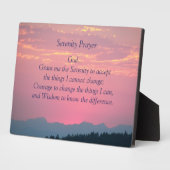 Inspiration Serenity Gebet Pink Sunset Fotoplatte (Seite)