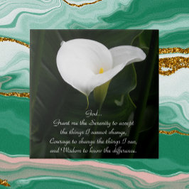 Inspiration Serenity Gebet Weiße Calla Liege Fliese