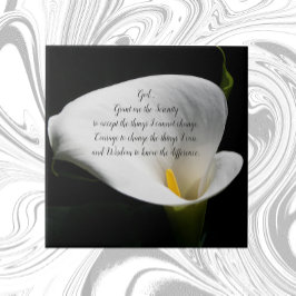 Inspiration Serenity Gebet Weiße Calla Liege Fliese