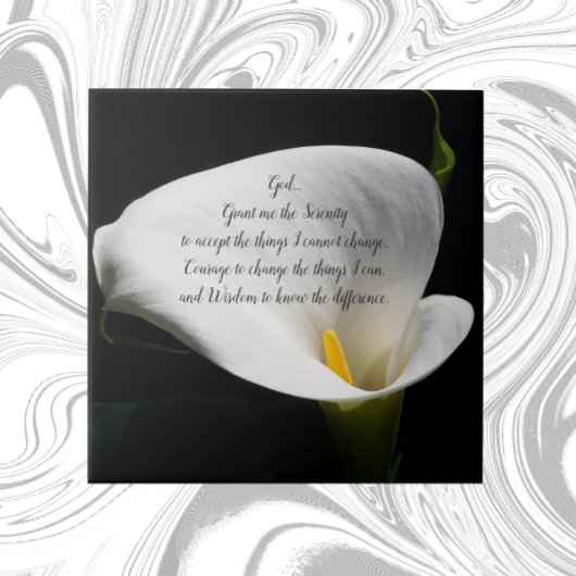 Inspiration Serenity Gebet Weiße Calla Liege Fliese