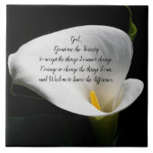 Inspiration Serenity Gebet Weiße Calla Liege Fliese (Vorderseite)