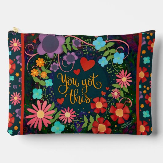 Inspiration Sie diesen Zitat floral Custom Got Zubehörtasche (Vorderseite)