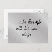 Inspiration Sie fliegt mit ihrem eigenen Wings Zit Postkarte (Vorne/Hinten)