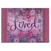 Inspiration Sie lieben Zitat floral Lila Schneidebrett (Vorderseite)