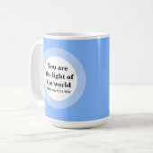 Inspiration Sie sind das Licht der Welt Blau Kaffeetasse (Vorderseite Links)