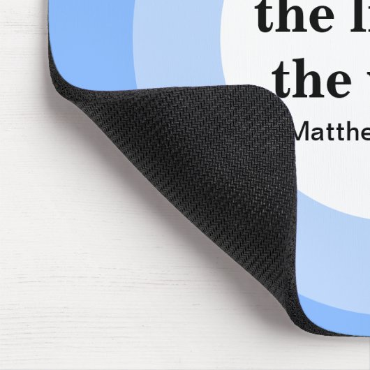 Inspiration Sie sind das Licht der Welt Blau Mousepad (Ecke)