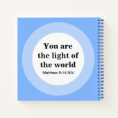 Inspiration Sie sind das Licht der Welt Blau Notizblock (Rückseite)