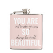 Inspiration Sie sind so schöne positive Zitat Flachmann (Vorderseite)