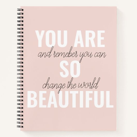 Inspiration Sie sind so schöne positive Zitat Notizblock (Vorderseite)