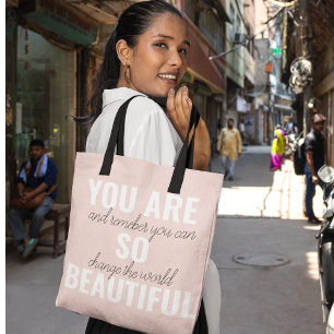 Inspiration Sie sind so schöne positive Zitat Tasche
