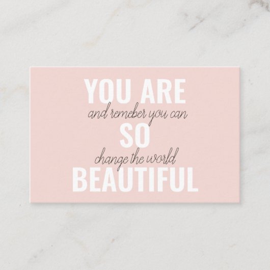 Inspiration Sie sind so schöne positive Zitat Visitenkarte (Vorderseite)