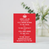 Inspiration: Sie waren geboren, Sie zu sein, Postkarte (Stehend Vorderseite)
