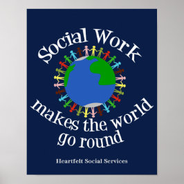 Inspiration Social Work Zitat Custom Blue Office Poster