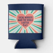 Inspiration Social Work Zitat Herz Retro Farben Dosenkühler (Vorderseite)