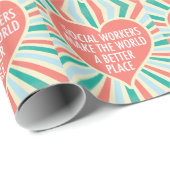 Inspiration Social Work Zitat Herz Retro Farben Geschenkpapier (Rolleneckpunkt)