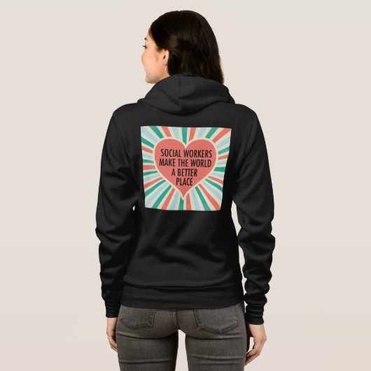 Inspiration Social Work Zitat Herz Retro Farben Hoodie (Schwarz voll)