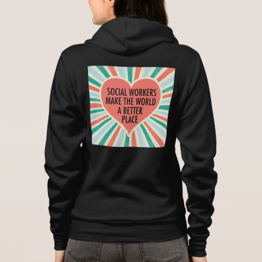 Inspiration Social Work Zitat Herz Retro Farben Hoodie (Rückseite)