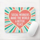Inspiration Social Work Zitat Herz Retro Farben Mousepad (Mit Mouse)