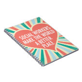 Inspiration Social Work Zitat Herz Retro Farben Notizblock (Rechte Seite)