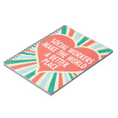 Inspiration Social Work Zitat Herz Retro Farben Notizblock (Linke Seite)