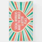 Inspiration Social Work Zitat Herz Retro Party Banner (Vertikal)