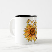 Inspiration/Sonnenblumen-Veröffentlichung Zweifarbige Tasse (Vorderseite Links)