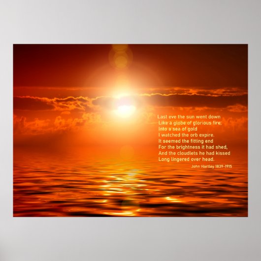 Inspiration Sonnenuntergang Orange Golden Sky Sea Poster (Vorne)