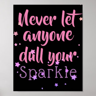 Inspiration Sparkle Zitat Lila rosa Sterne Poster