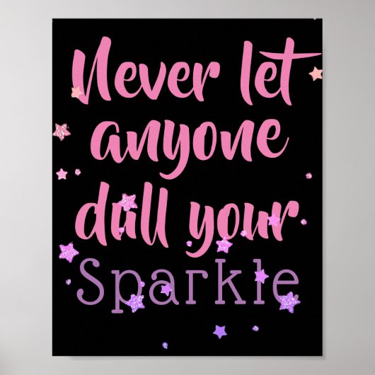 Inspiration Sparkle Zitat Lila rosa Sterne Poster (Vorne)