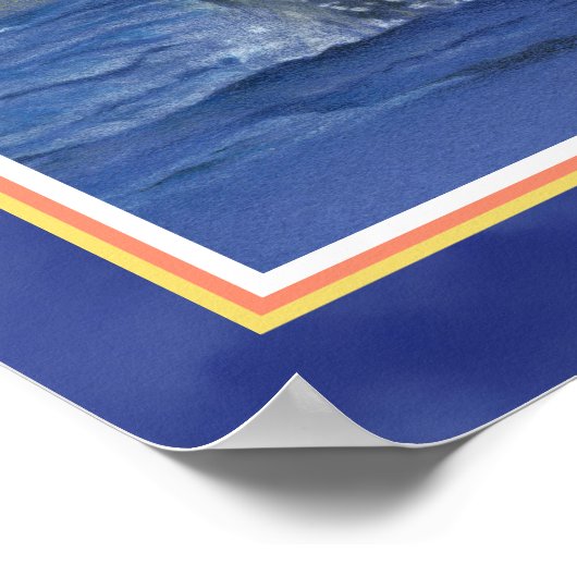 Inspiration Spaß Whale Print - Tiefe blaue Grenze Poster (Ecke)