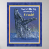 Inspiration Spaß Whale Print - Tiefe blaue Grenze Poster (Vorne)