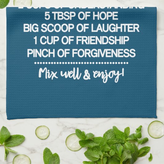 Inspiration Special Rezept für eine glückliche Ehe Geschirrtuch (Gefaltet)